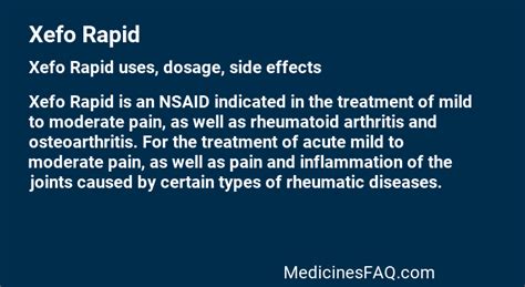 xefod avis|Xefo Rapid: Uses, Dosage, Side Effects, FAQ .